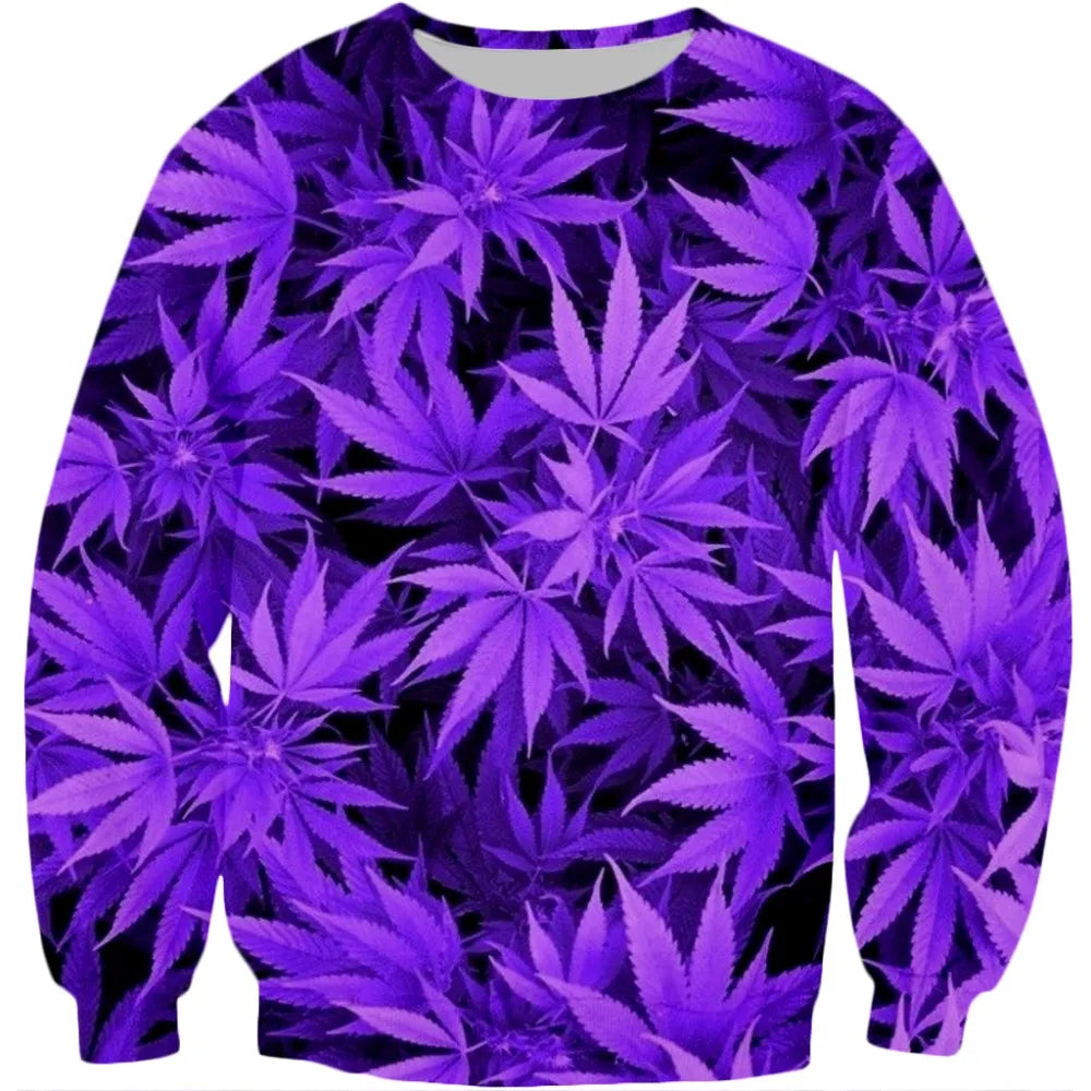 XS-5XL Purple Leaves Sweatshirt