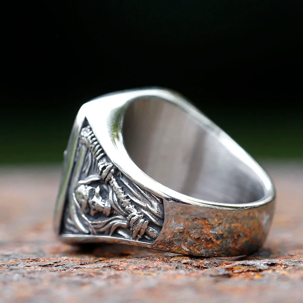 Stainless Steel Death Sickle Ring