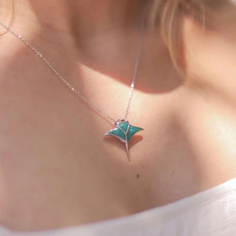 Ocean Manta Ray Necklace