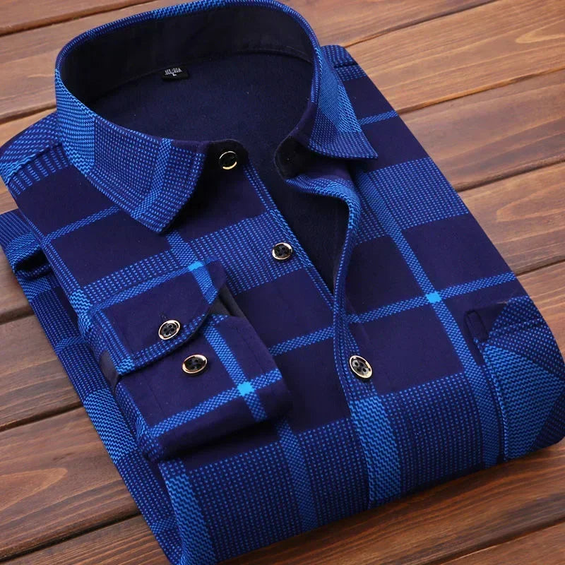 Flannel Fur Lined Thick Formal Shirts