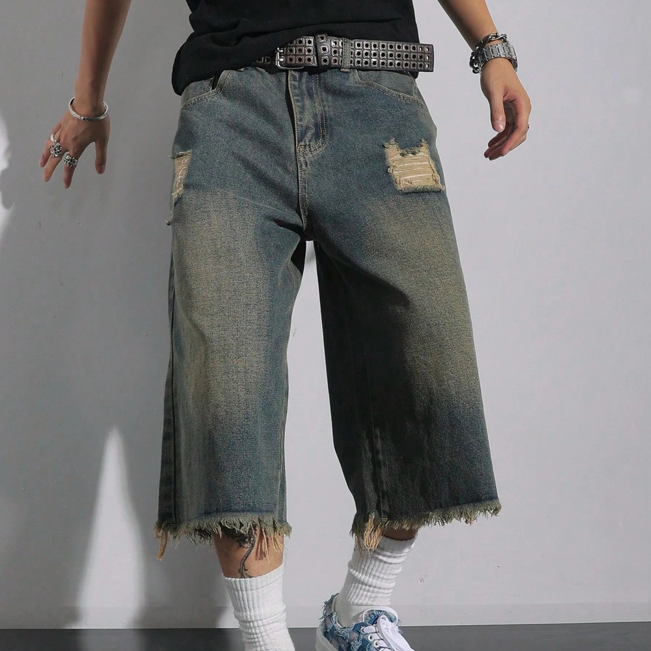 Brooklyn Loose Ripped Denim Shorts