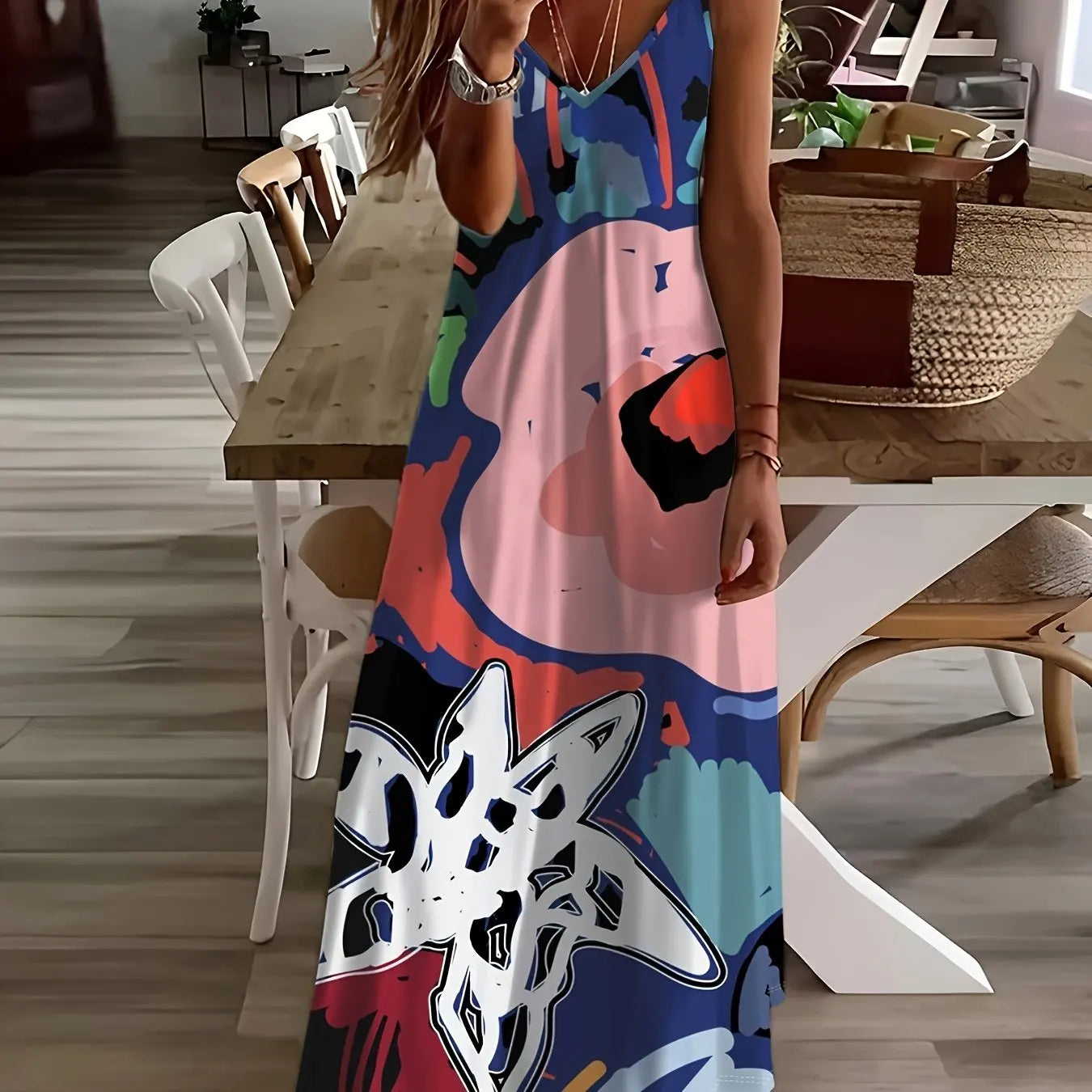 Tonya V Neck Long Loose Dress