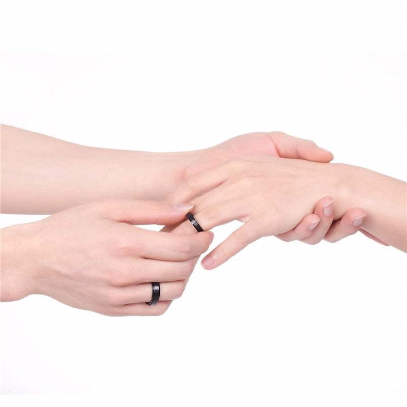 8MM Brushed Rings - Silver/Black/Gold