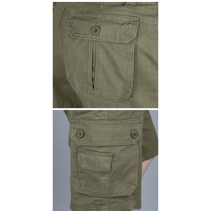 Men's Multi-Pocket Long Cargo Shorts - 6 colours