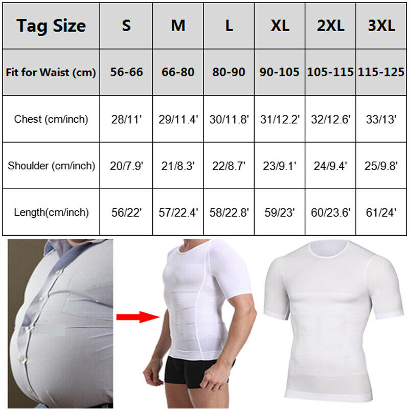S-3XL Men's Slimming Body Shaper and Corrective Posture Control Shirt