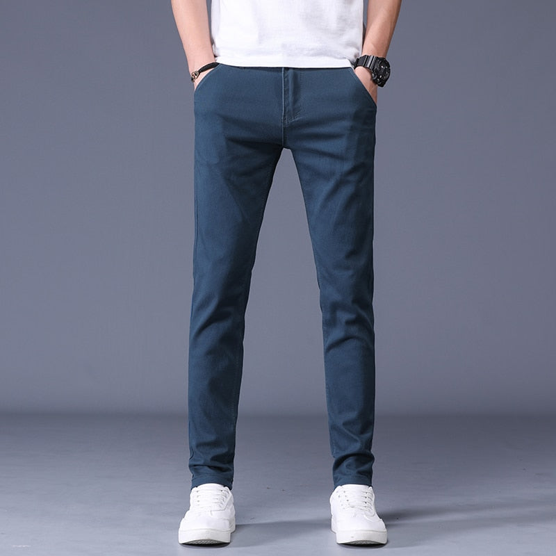 28-38INCH Slim Fit Cotton Stretch Trousers - 6 COLOURS