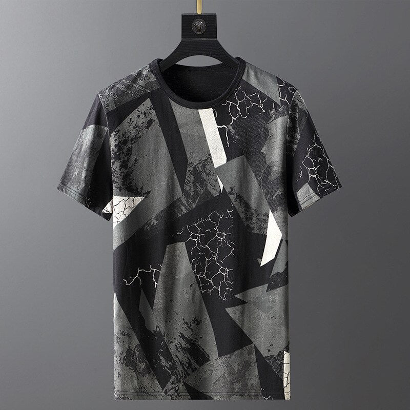 S-7XL Earth Print Short Sleeve Tee - 3 Colours