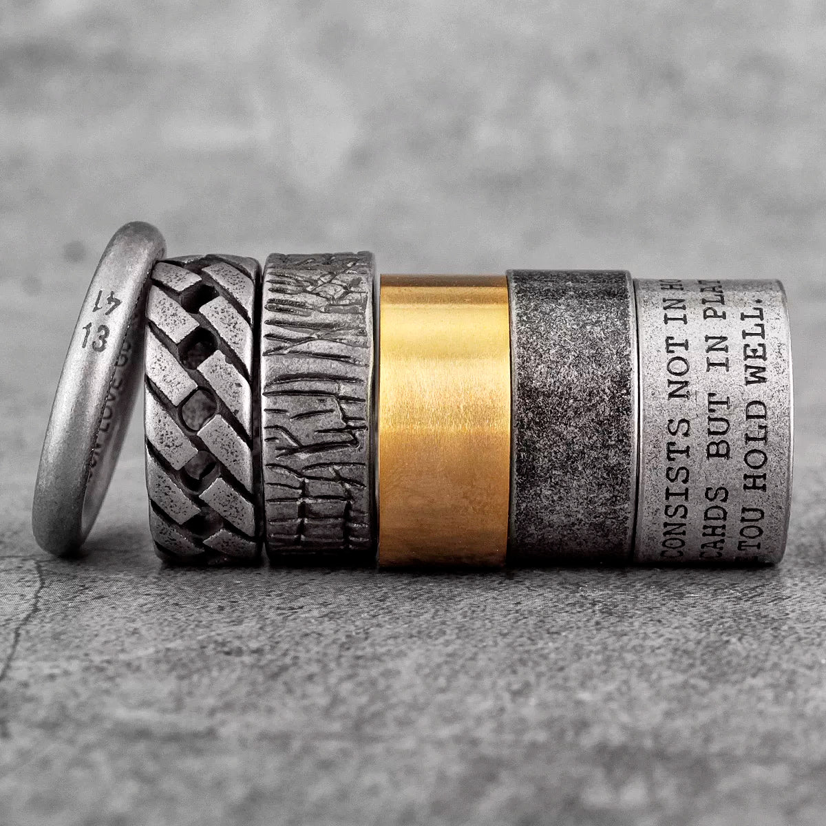 Simple Vintage Stainless Steel Rings