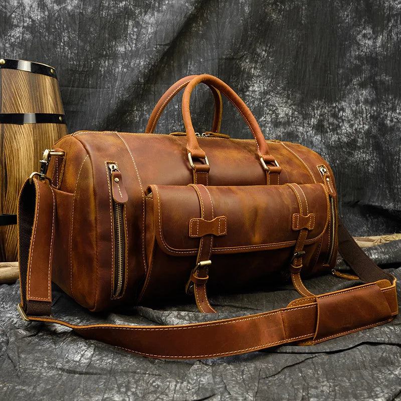 Vintage Travel Bag With Shoe Pocket - 3 COLOURS