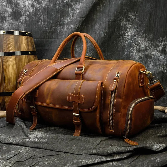 Vintage Travel Bag With Shoe Pocket - 3 COLOURS