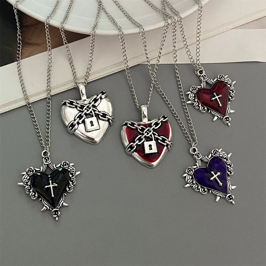 Punk Rock Heart Necklace