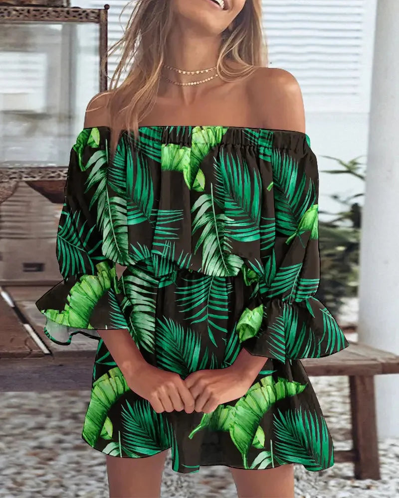 Summer Off Shoulder Floral Dress