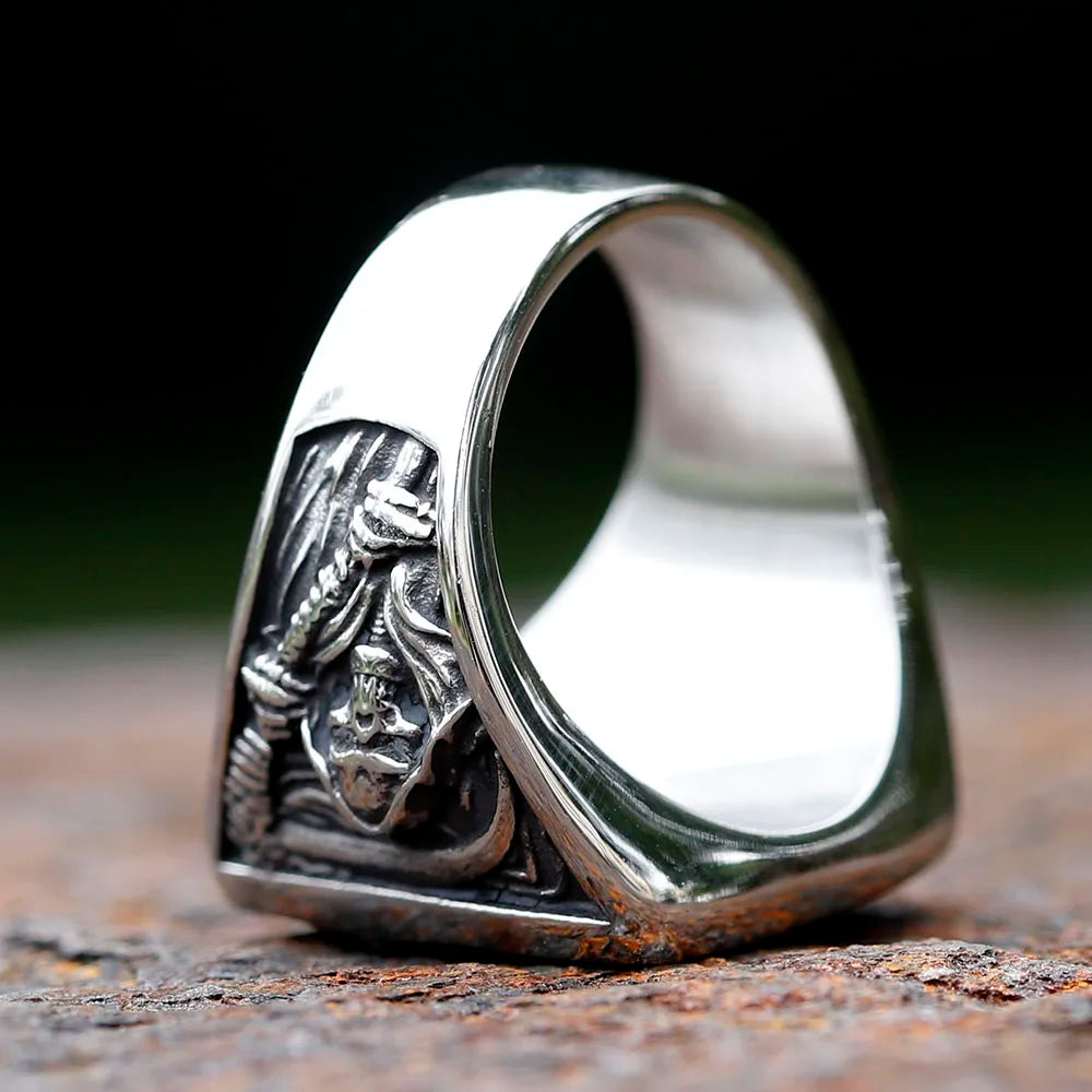 Stainless Steel Death Sickle Ring