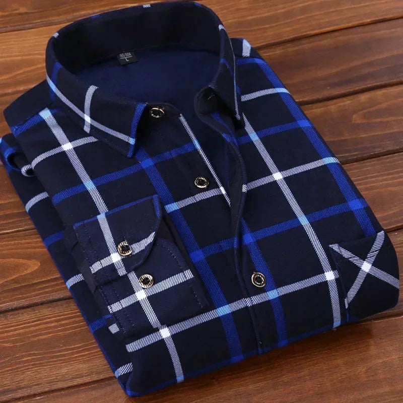 Flannel Fur Lined Thick Formal Shirts