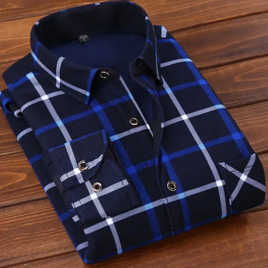 Flannel Fur Lined Thick Formal Shirts