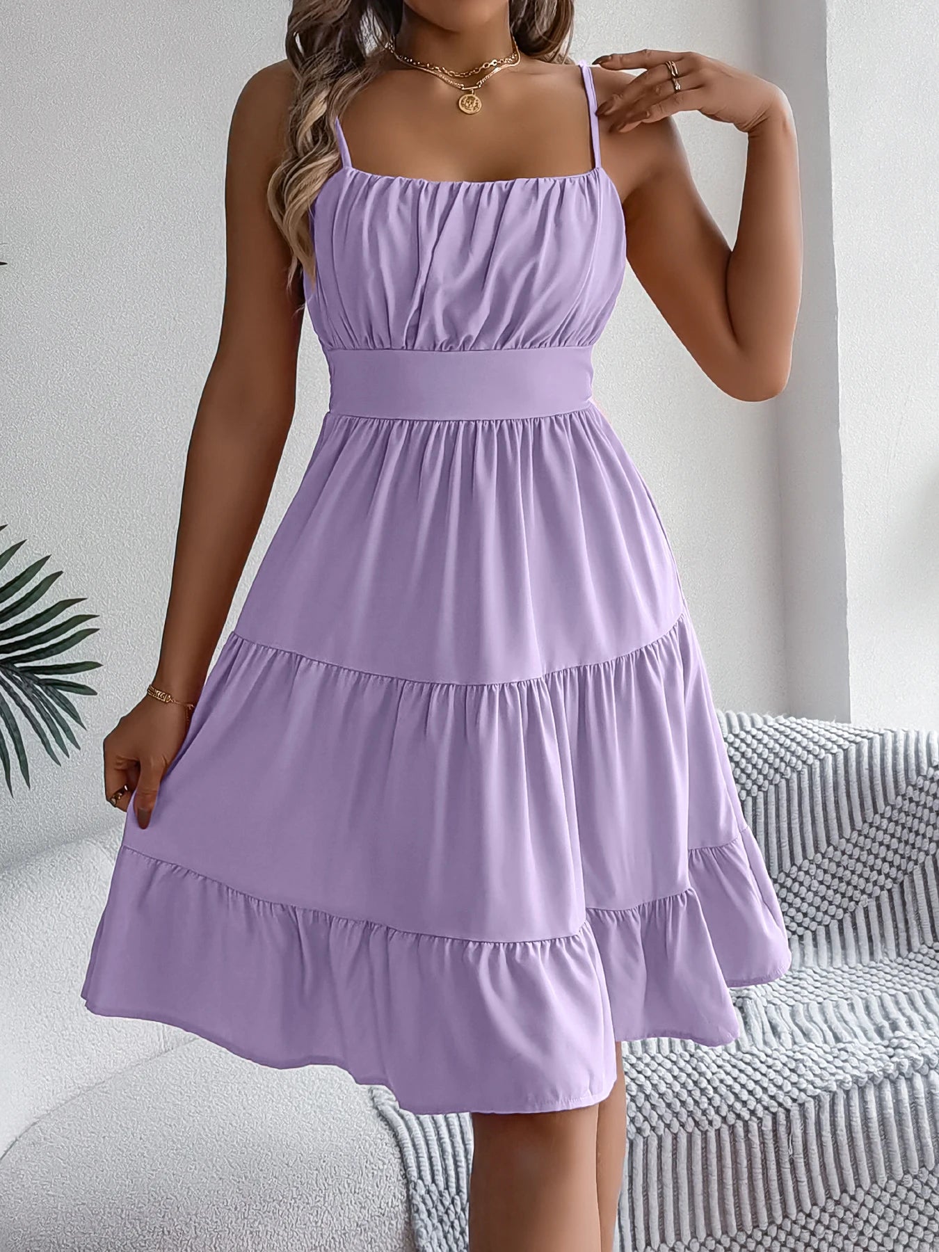 Rita Ruffled Camisole Dress