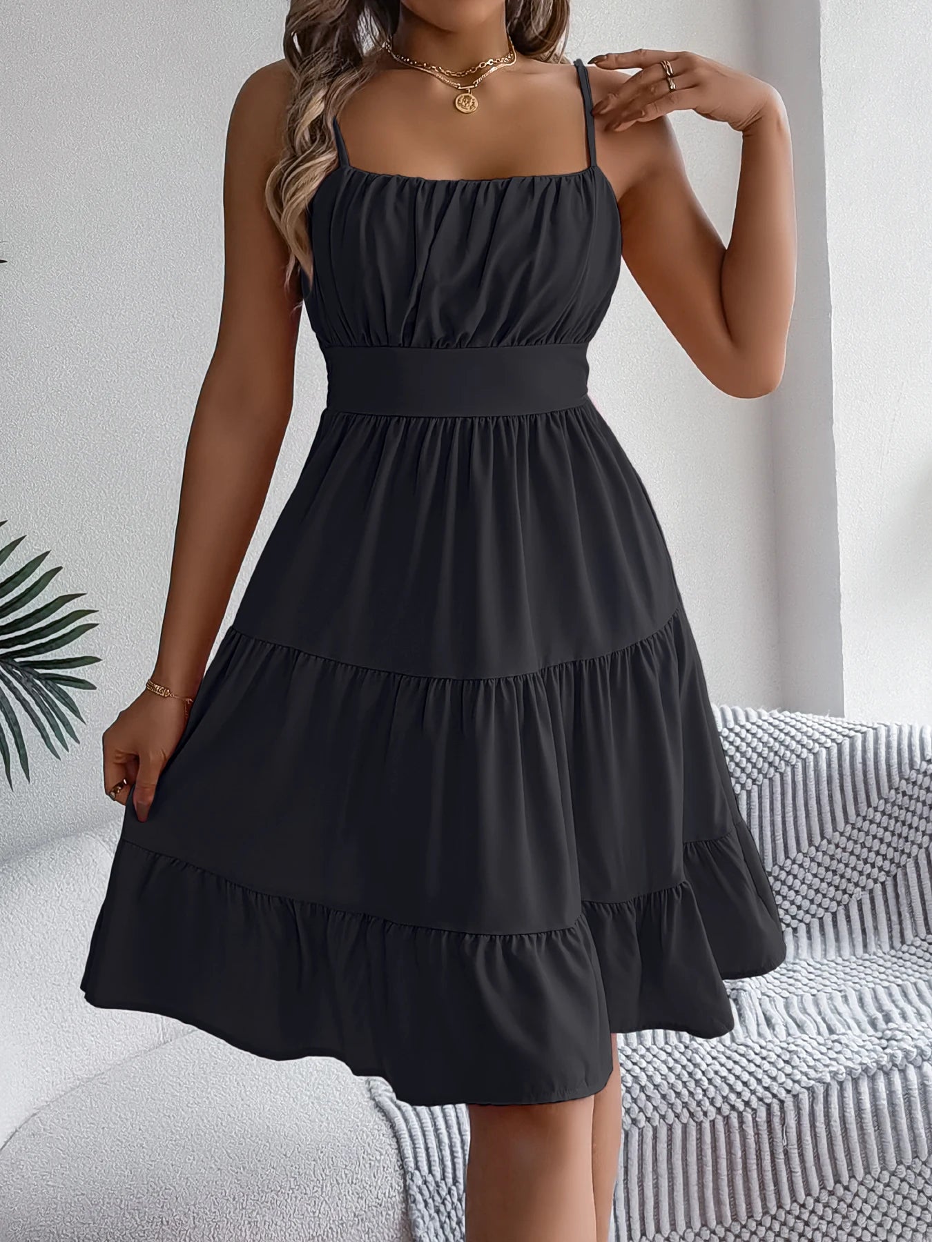 Rita Ruffled Camisole Dress
