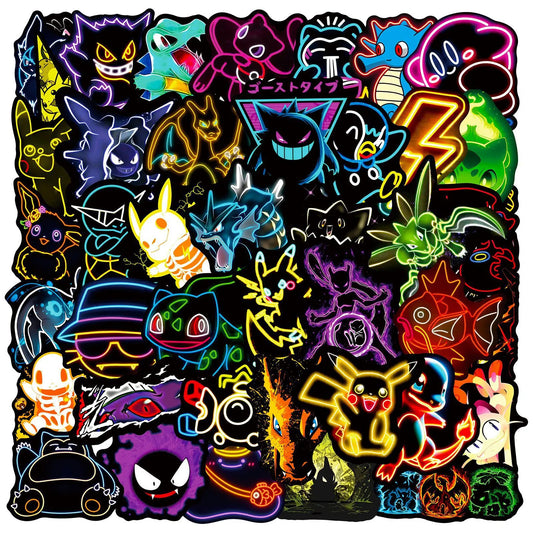 50pcs Anime Neon Stickers