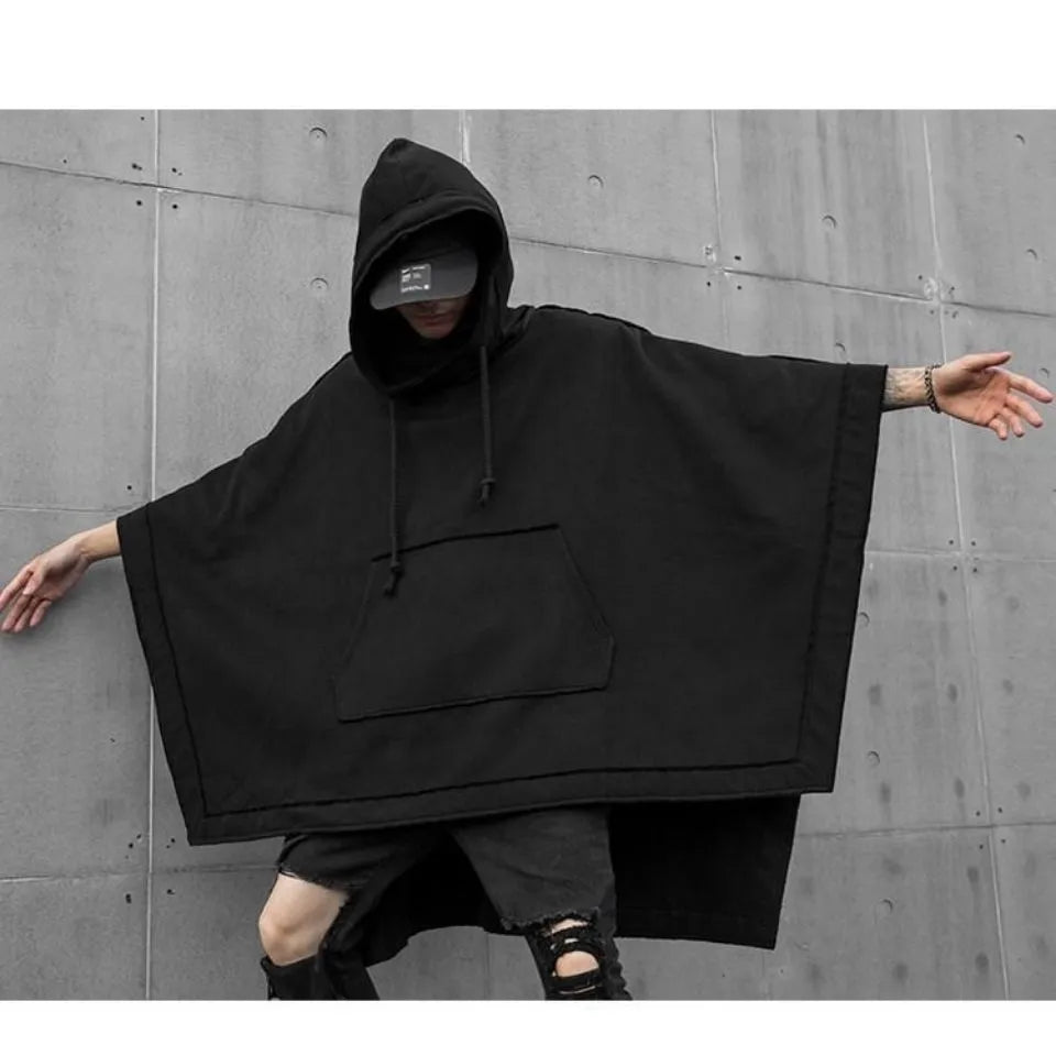 XS-4XL Techwear Black Oversized Hoodie
