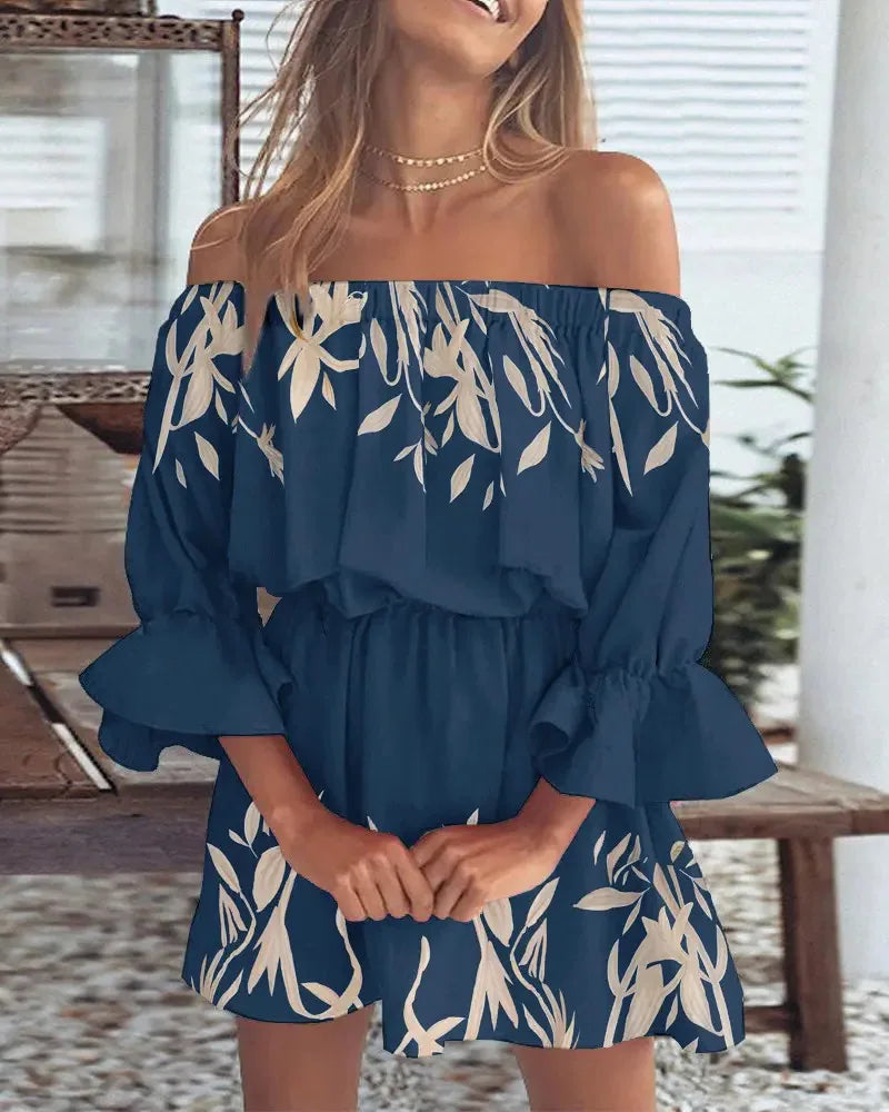 Summer Off Shoulder Floral Dress
