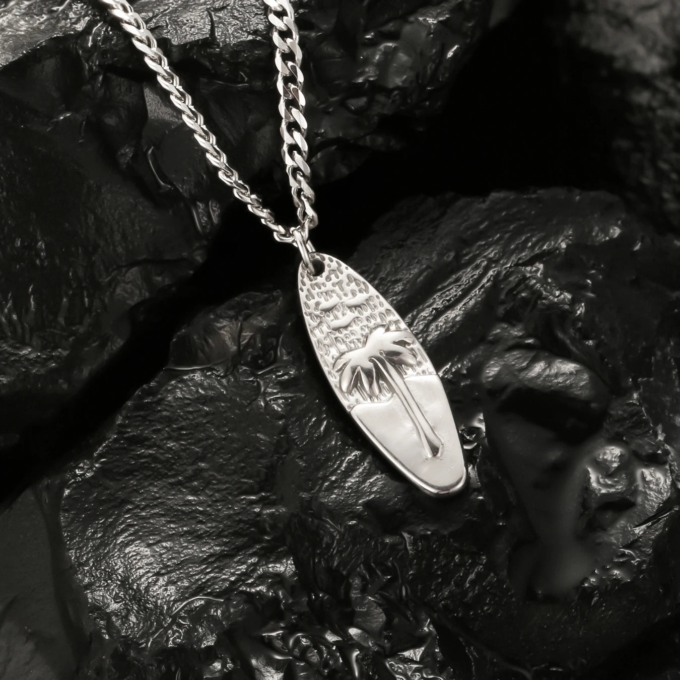 Stainless Steel Surfboard Necklace