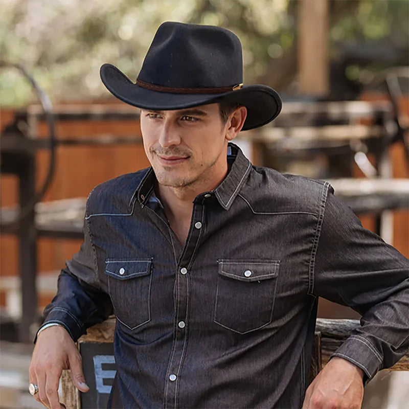 Cowboy Curled Brim Hat