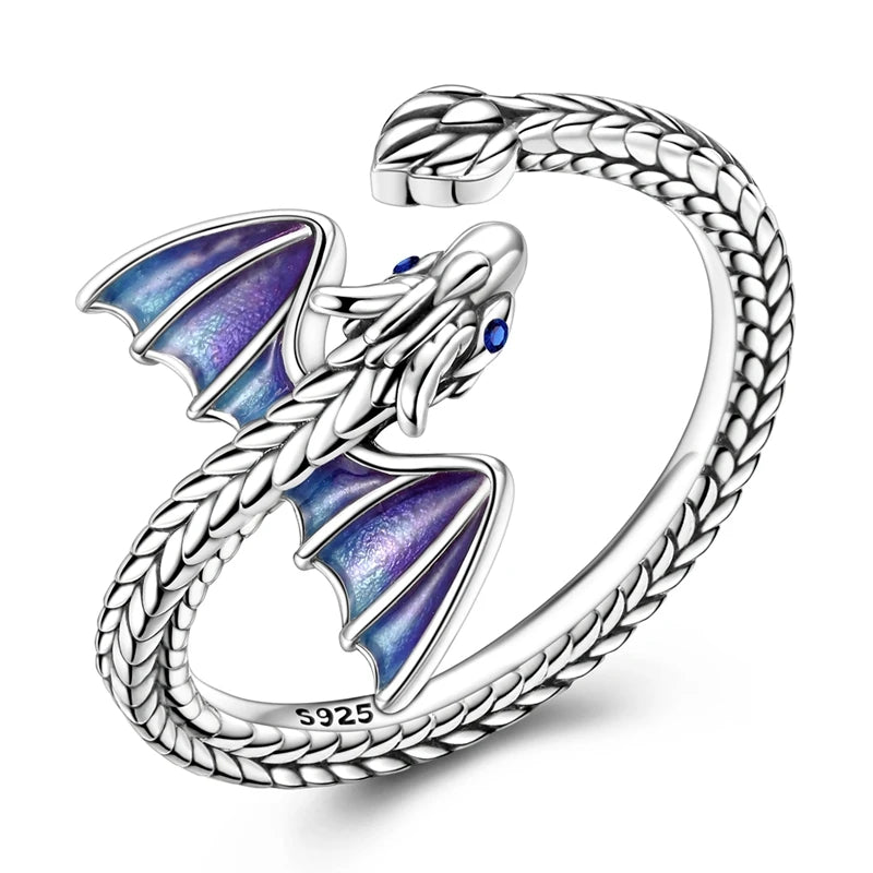 Sterling Silver Dragon Open Ring