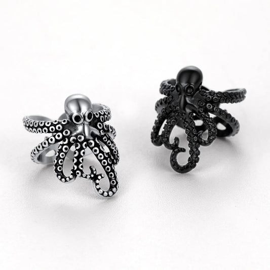 Stainless Steel Octopus Ring