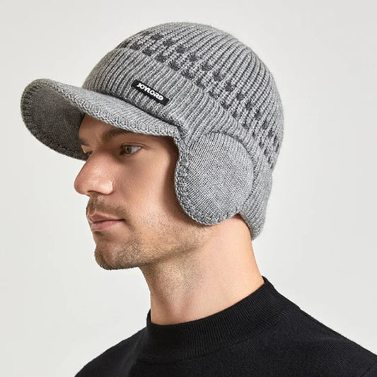 Kanye Knitted Baseball Hat with Earflap Insulation
