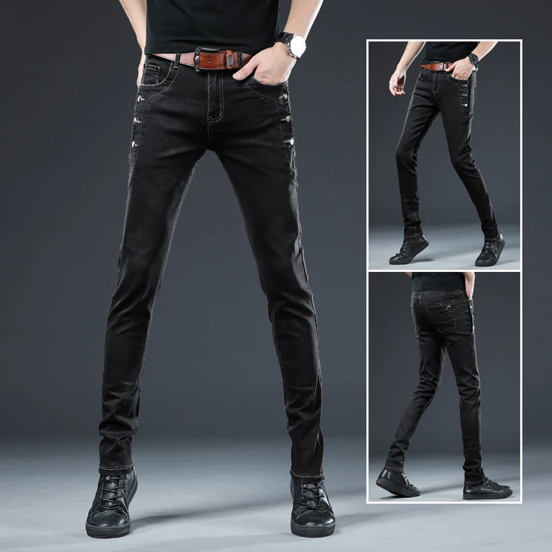 Slim Button Skinny Jeans
