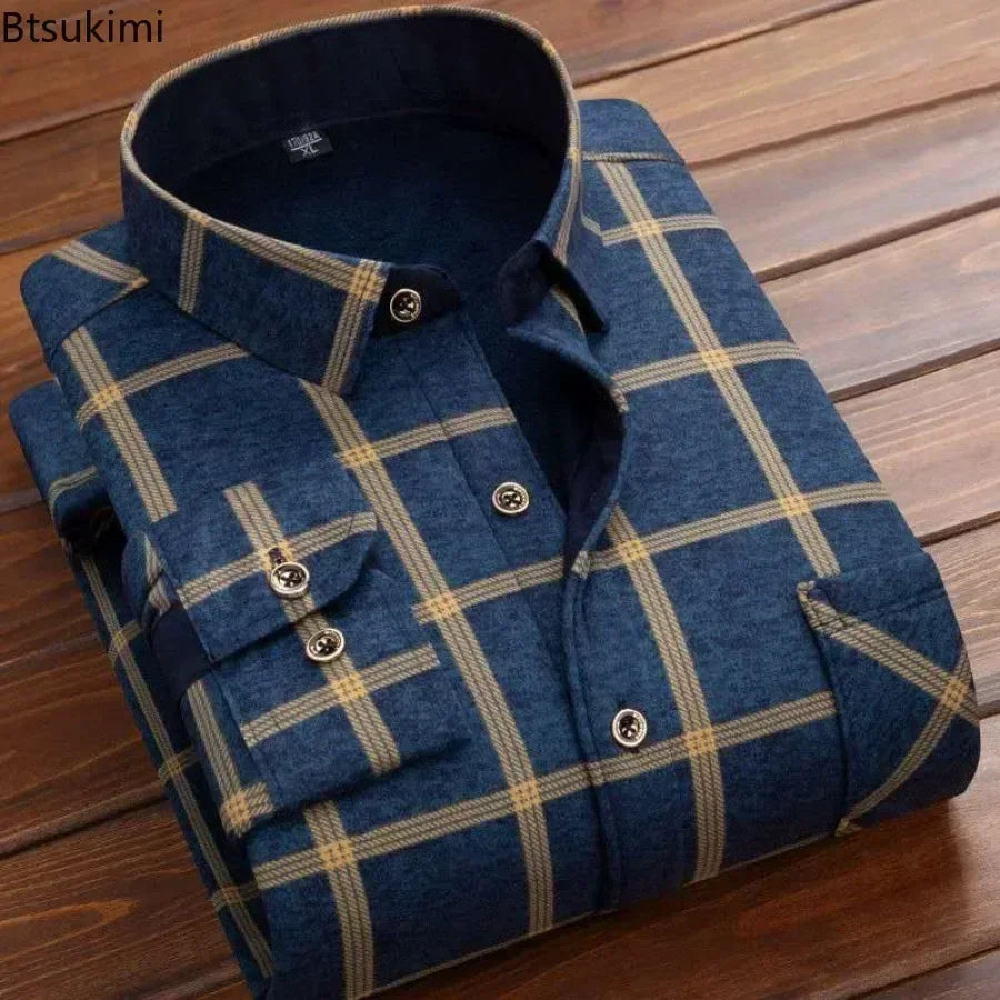 Flannel Fur Lined Thick Formal Shirts