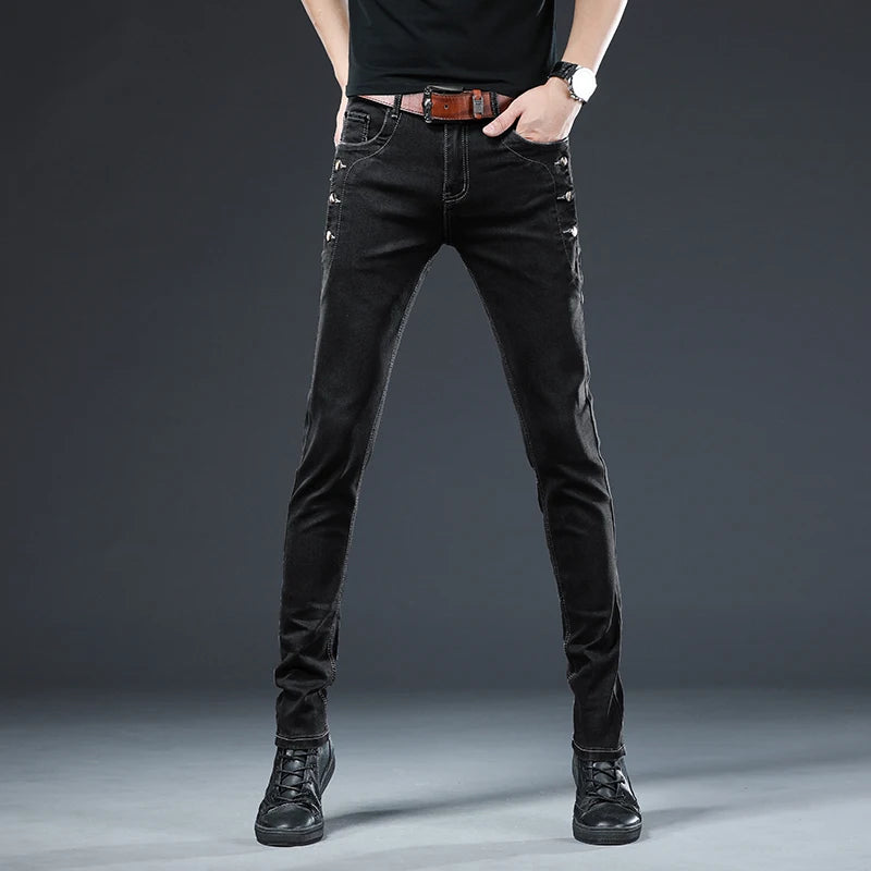 Slim Button Skinny Jeans