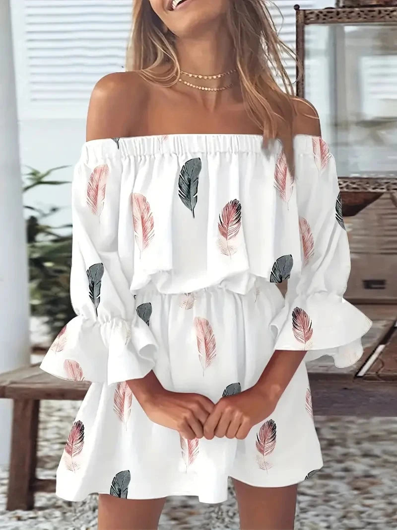 Summer Off Shoulder Floral Dress