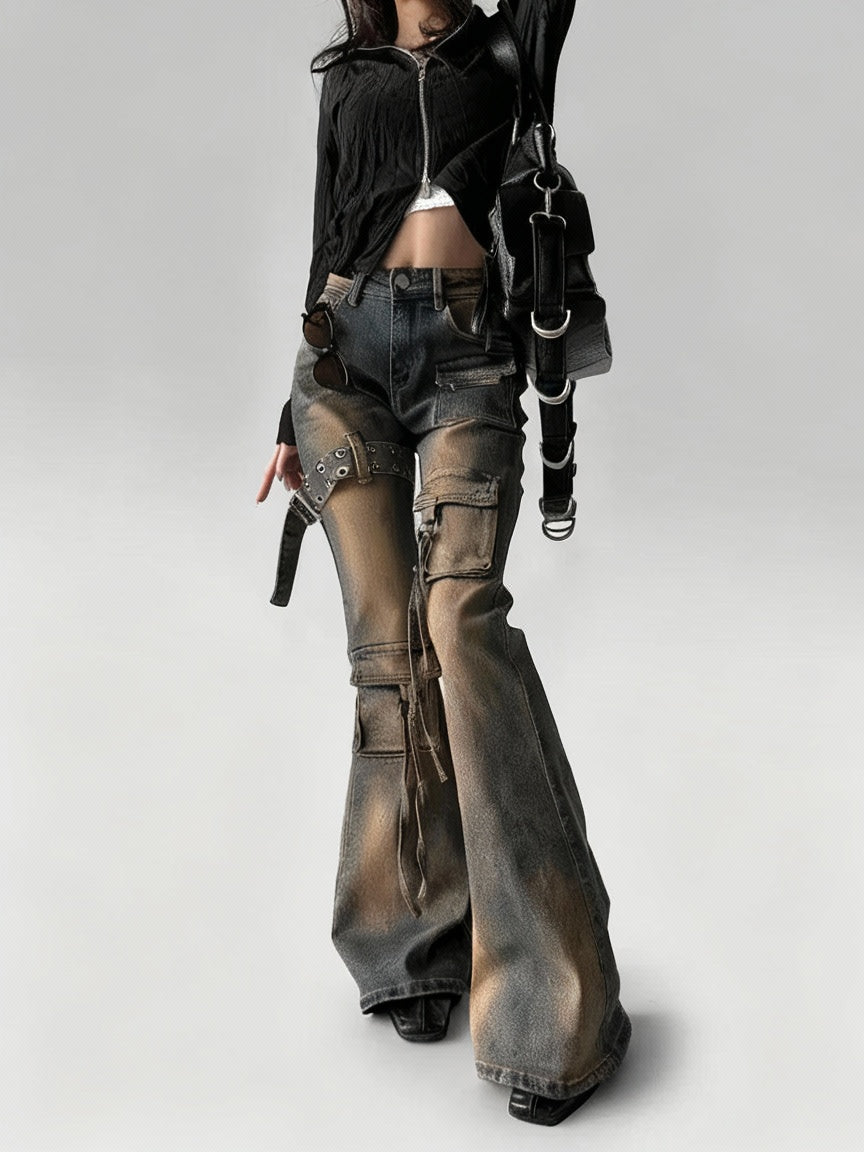 Women's Distressed Flare Jeans