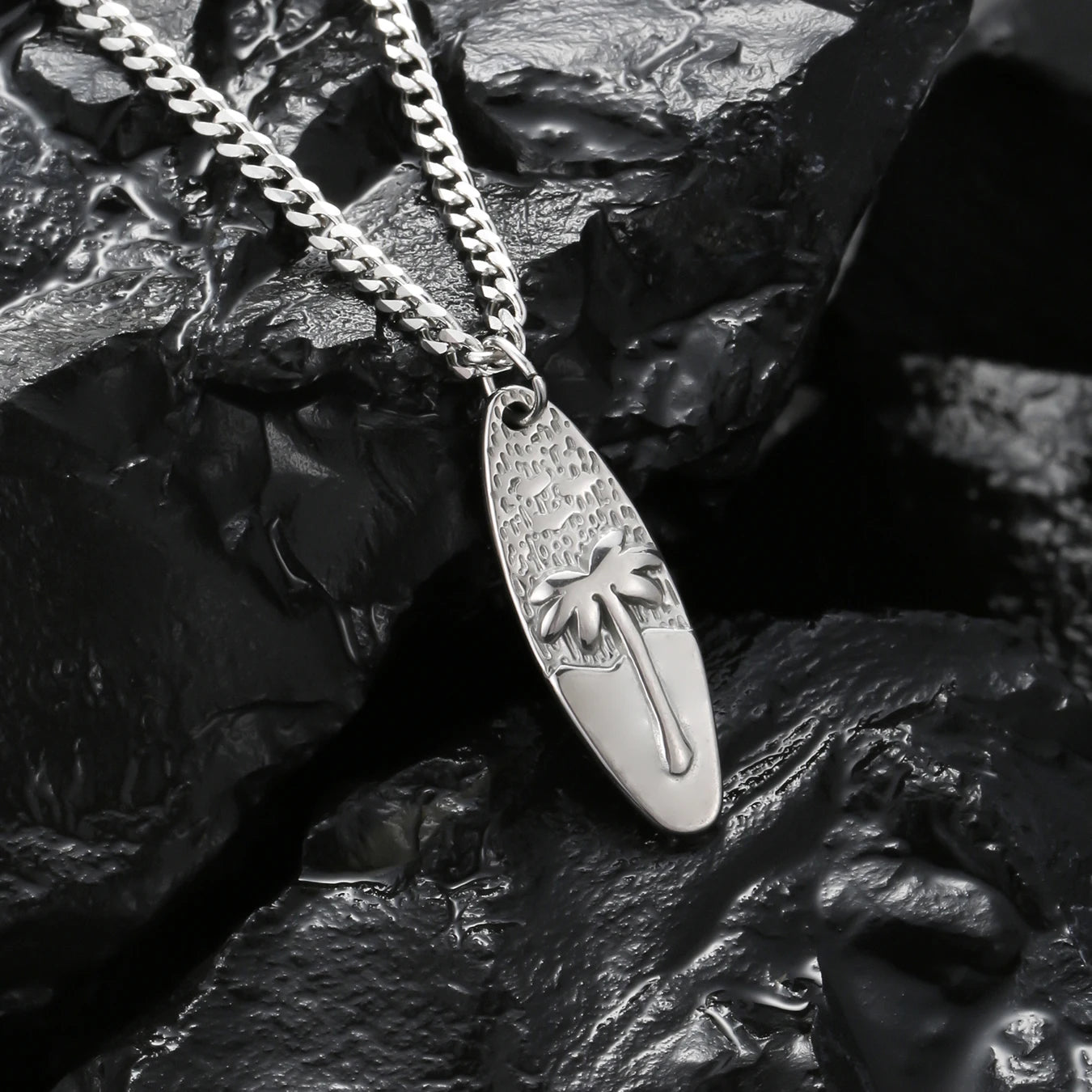 Stainless Steel Surfboard Necklace