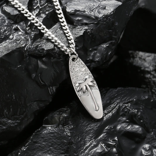 Stainless Steel Surfboard Necklace