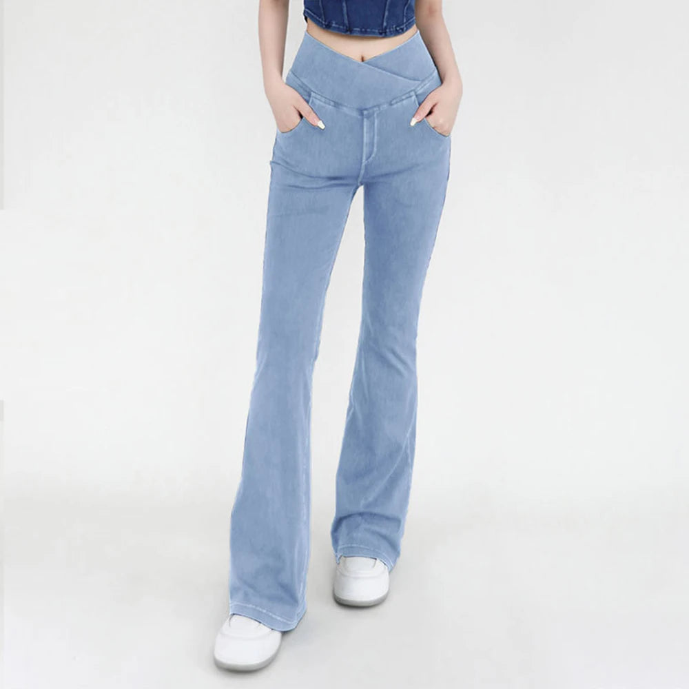 Women's High Waist Flare Stretch Jeans