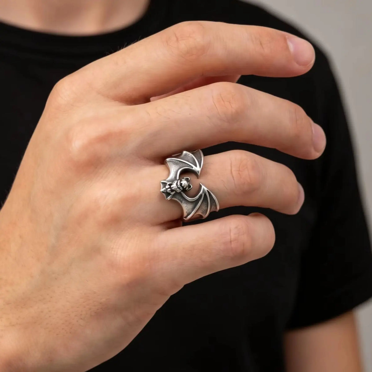 Gothic Bat Ring