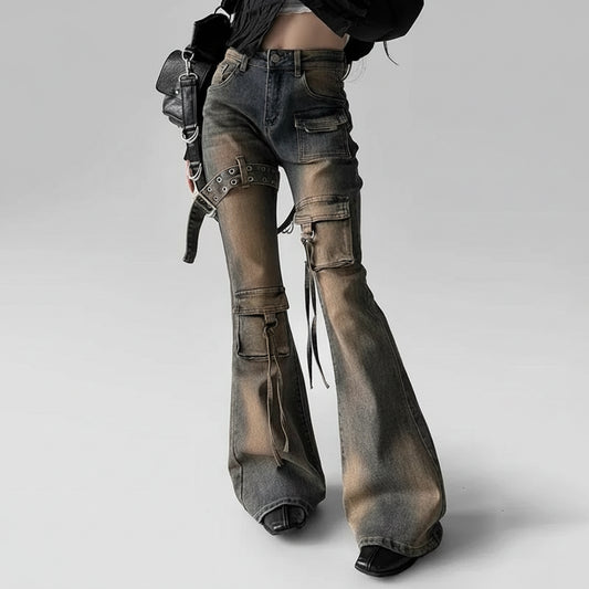 Women's Distressed Flare Jeans