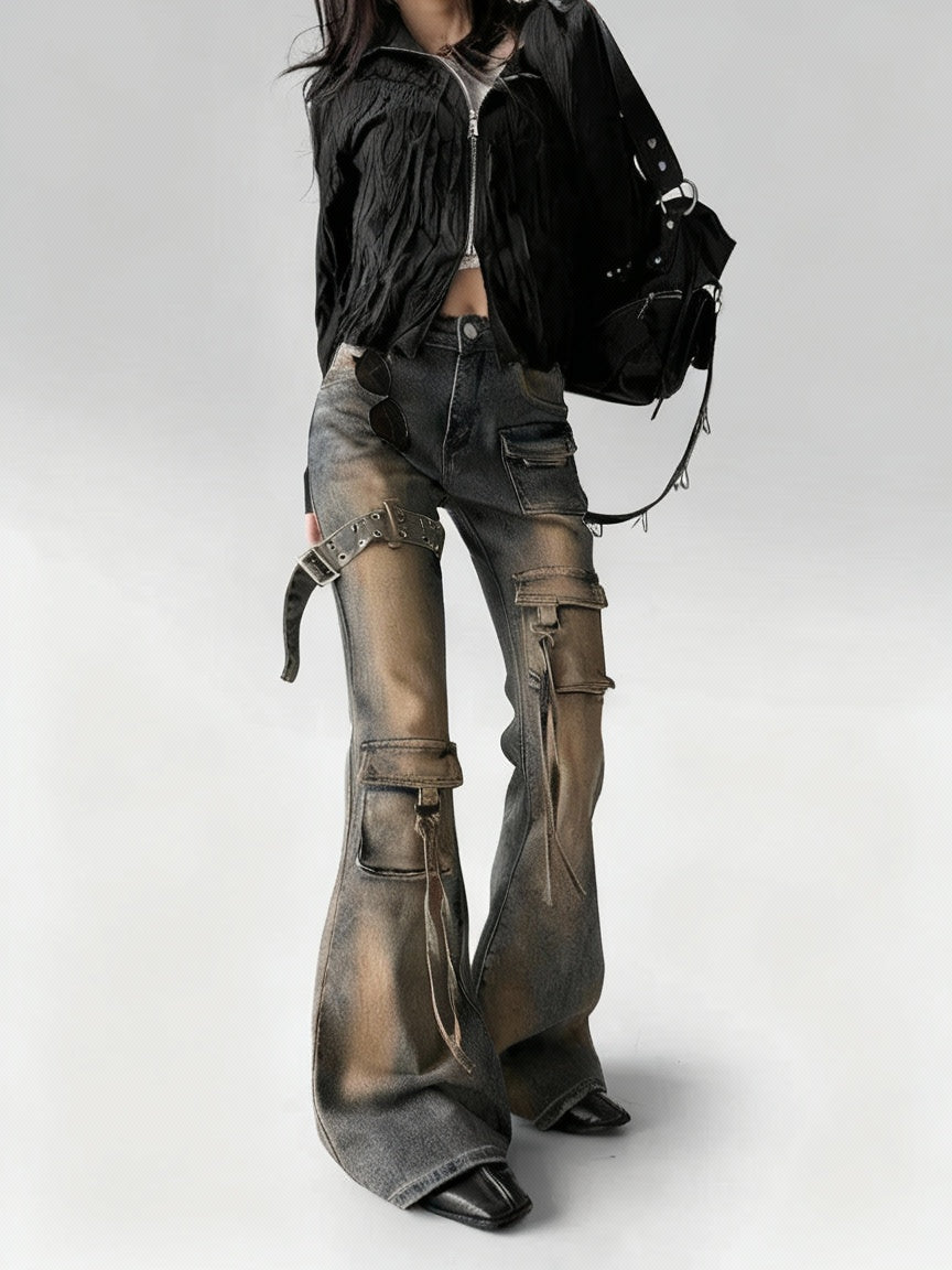 Women's Distressed Flare Jeans