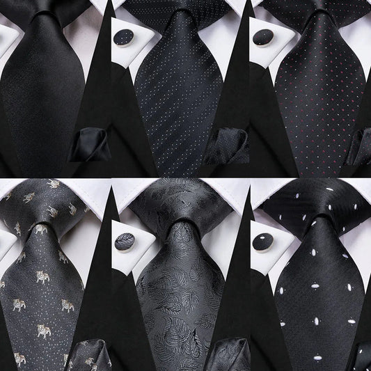 3pc Black Tie Set