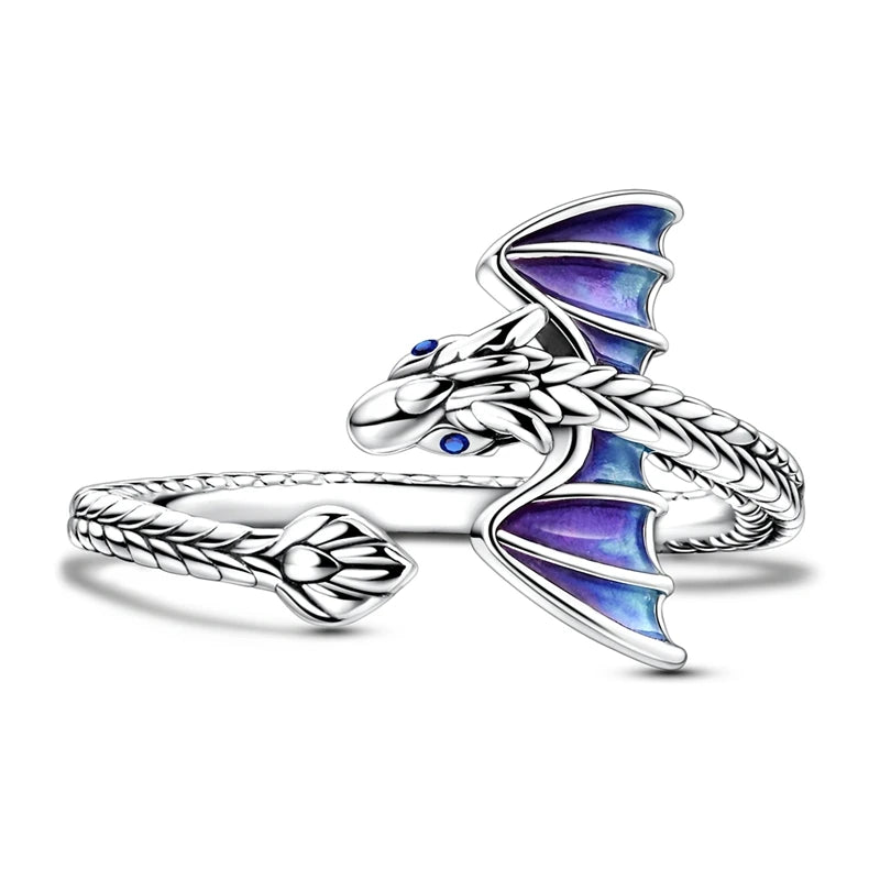 Sterling Silver Dragon Open Ring