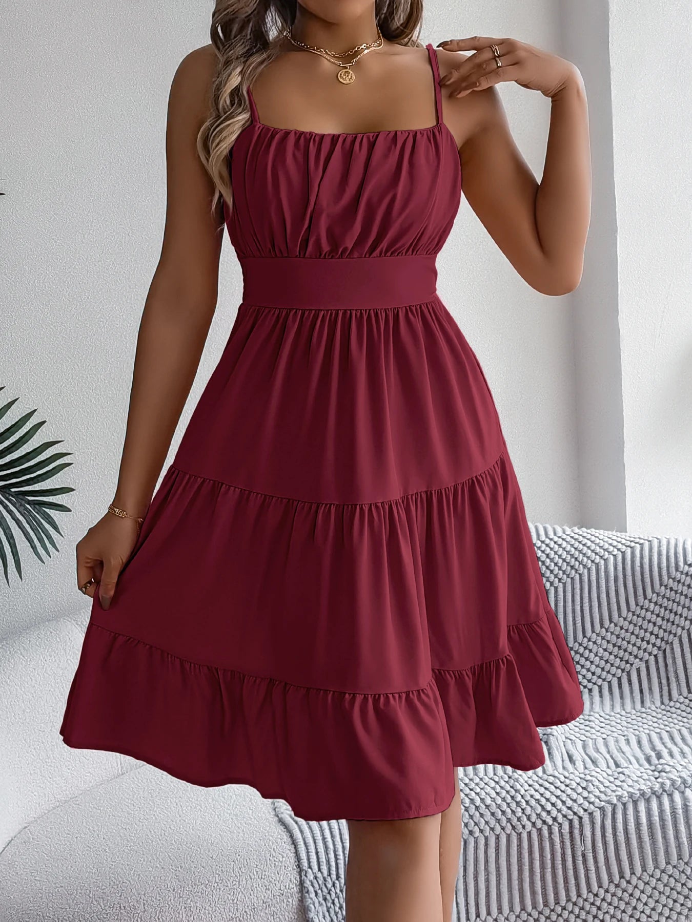 Rita Ruffled Camisole Dress