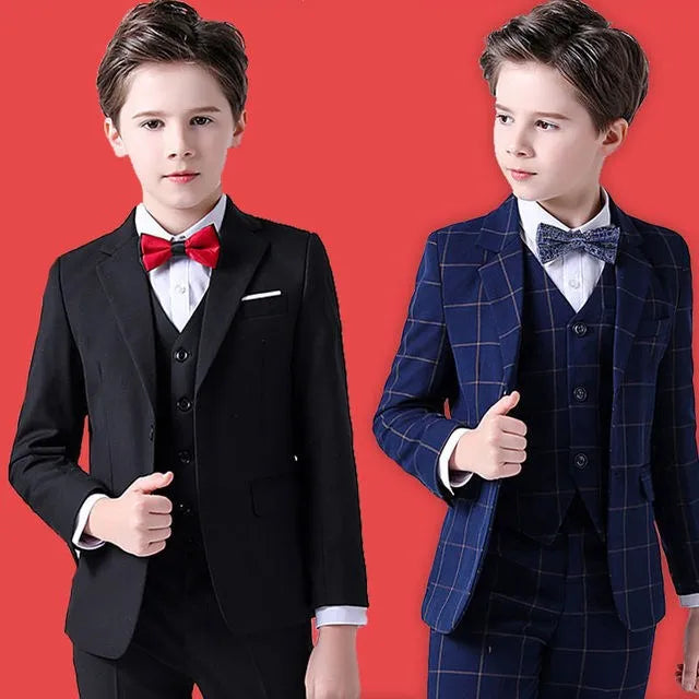 4pc Boys Plaid Formal Set