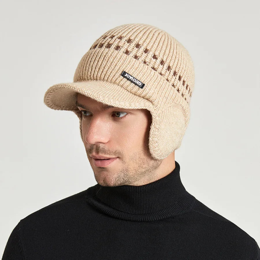 Kanye Knitted Baseball Hat with Earflap Insulation