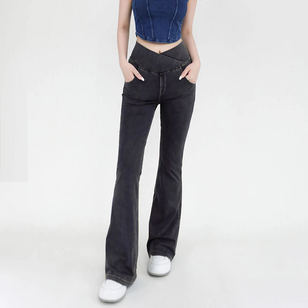 Women's High Waist Flare Stretch Jeans