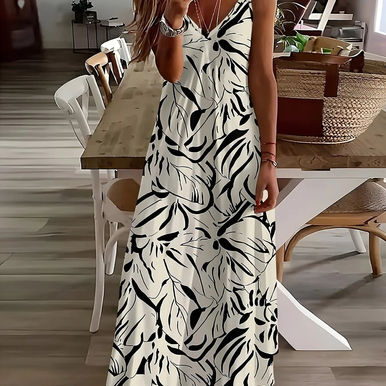 Tonya V Neck Long Loose Dress