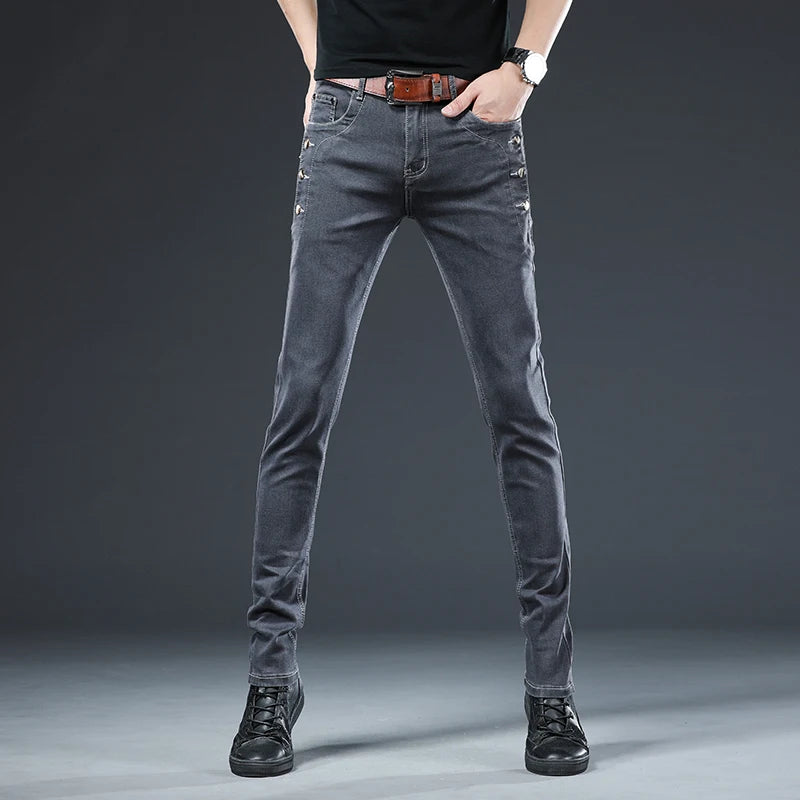 Slim Button Skinny Jeans