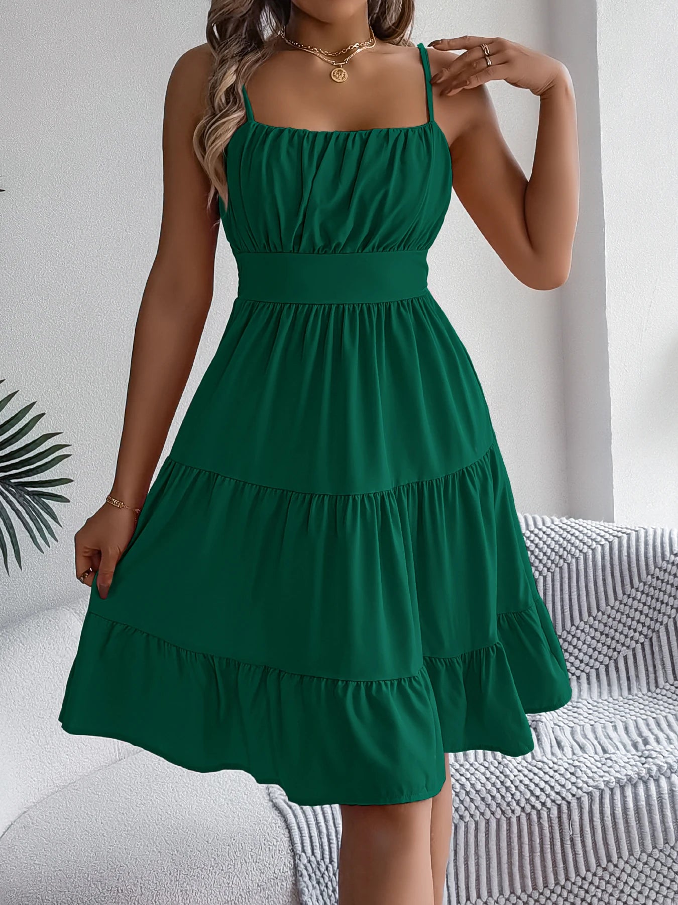 Rita Ruffled Camisole Dress