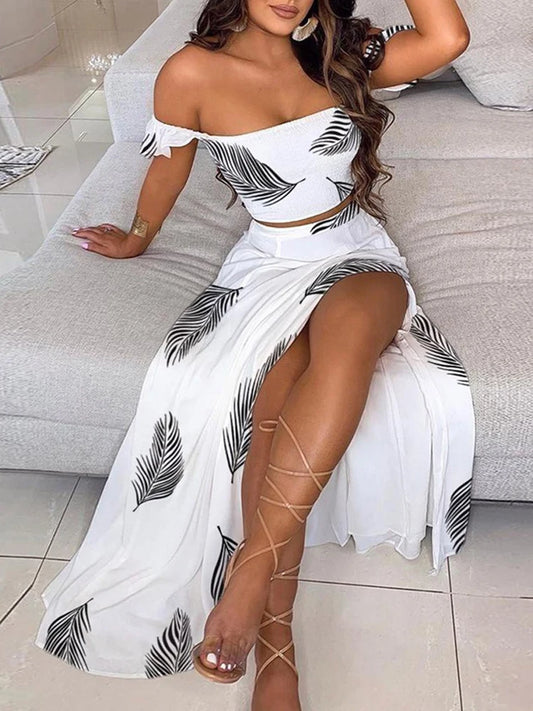 Karla 2-Piece Smocked Tube Top &  Split Maxi Skirt